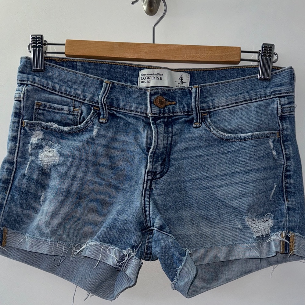 American Eagle Outfitters Distressed Blue Jean Shorts